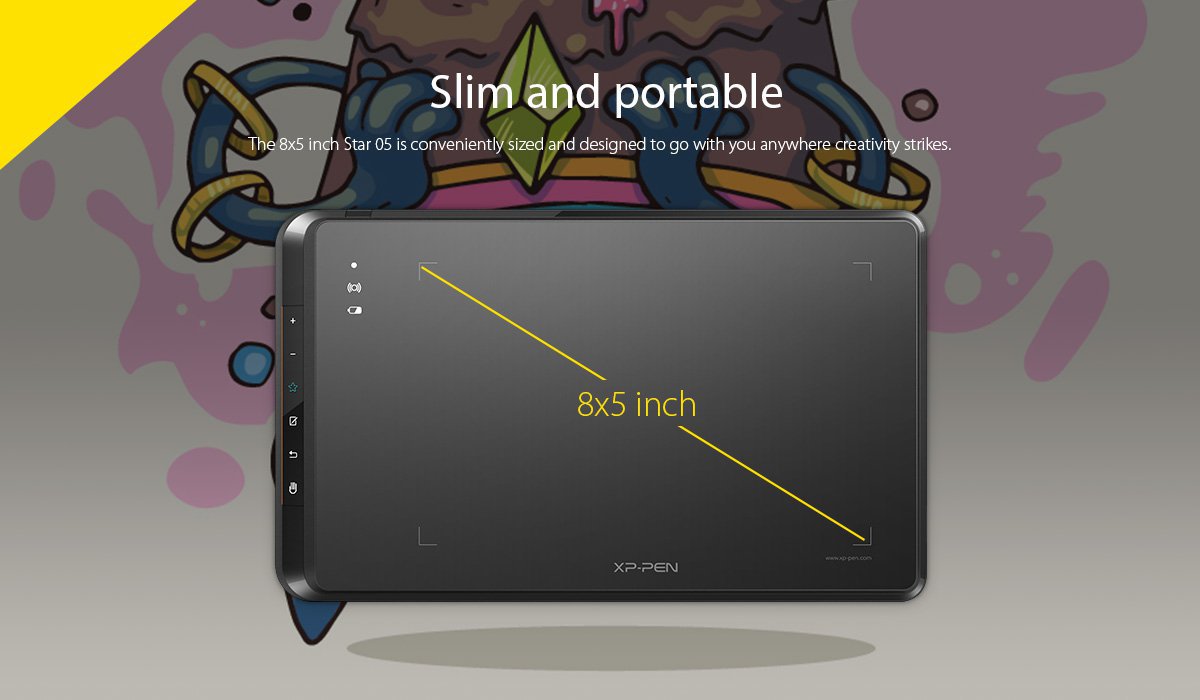 Bảng Vẽ Điện Tử XP-Pen Star05 8x6 inch Wireless, 6 Nút Cảm Ứng, Bút Stylus Không Sạc Chính Hãng (Tặng Găng Tay Họa Sĩ)
