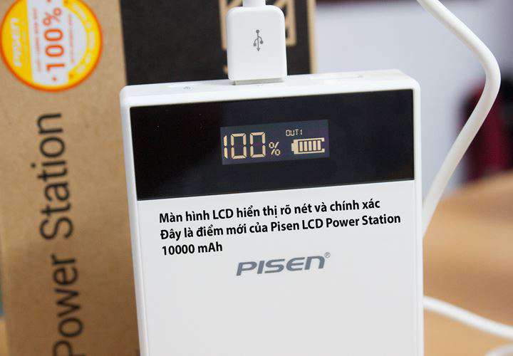 Pin sạc dự phòng Pisen LCD Power Station 10000 mAh