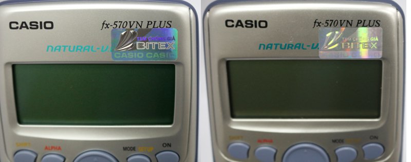 Nhận biết máy tính Casio chính hãng do Bitex phân phối qua tem chống hàng giả công nghệ mới