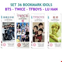 Bộ 36 Bookmark Thần Tượng Idols BTS - Luhan - TWICE - TFBOYS