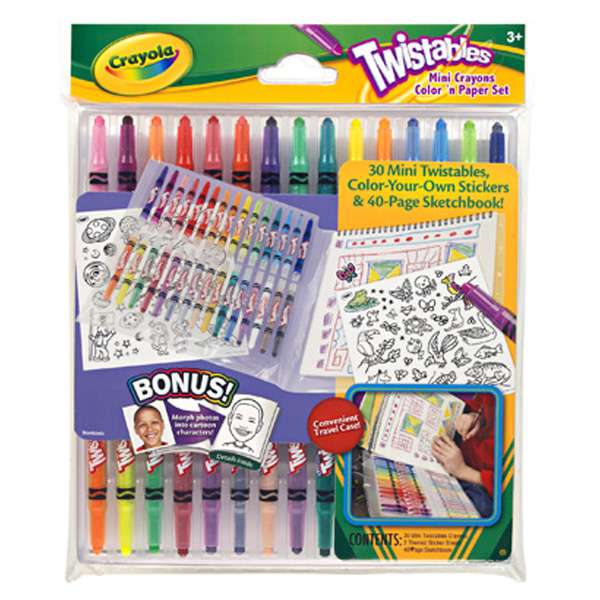 Bộ Bút Sáp Và Giấy Tô Màu Crayola (30 Bút Sáp Vặn Loại Nhỏ, 1 Quyển Vở Tô  Màu 40 Trang, 2 Tờ Giấy Sticker Tô Màu)- 5299300000 | Bookbuy.Vn