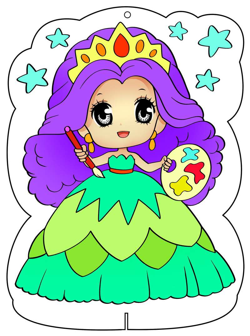 Trọn bộ tranh tô màu công chúa Chibi đẹp nhất - Tranh Tô Màu cho bé