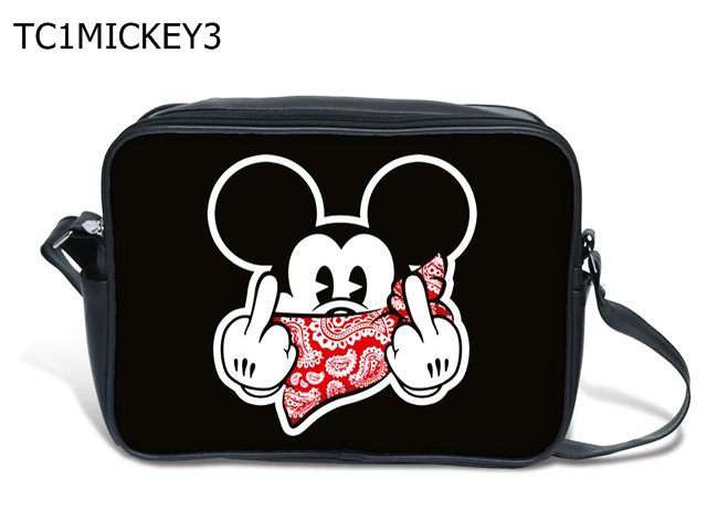 Túi Đeo Chéo Natthy Chuột Mickey Nền Đen Simili Da Cao Cấp Chống Thấm