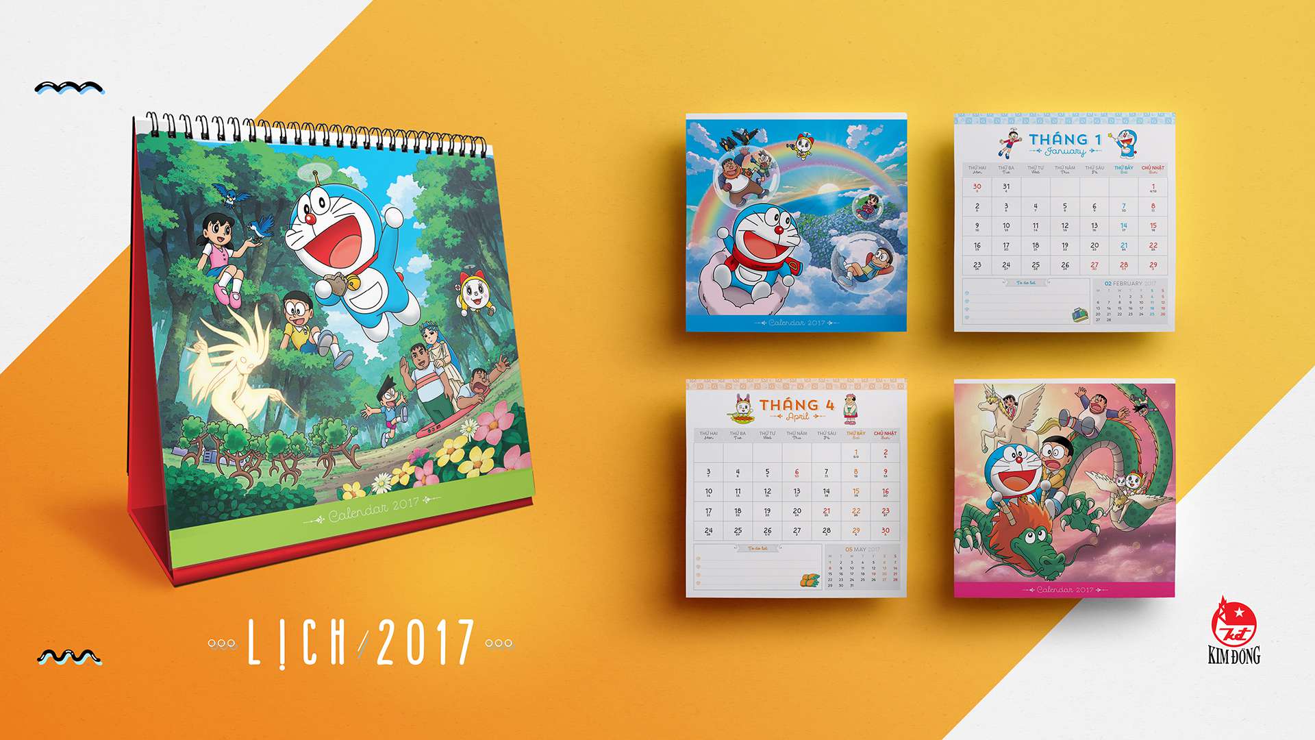 Lịch Bàn Doraemon 2017