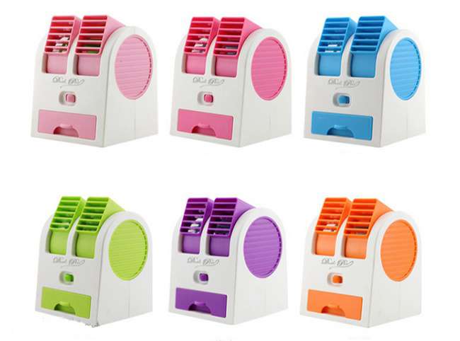 Quạt Điều Hòa Mini 2 Trong 1 Bằng Nước Đá Cực Mát Nguồn USB Và Pin AAA