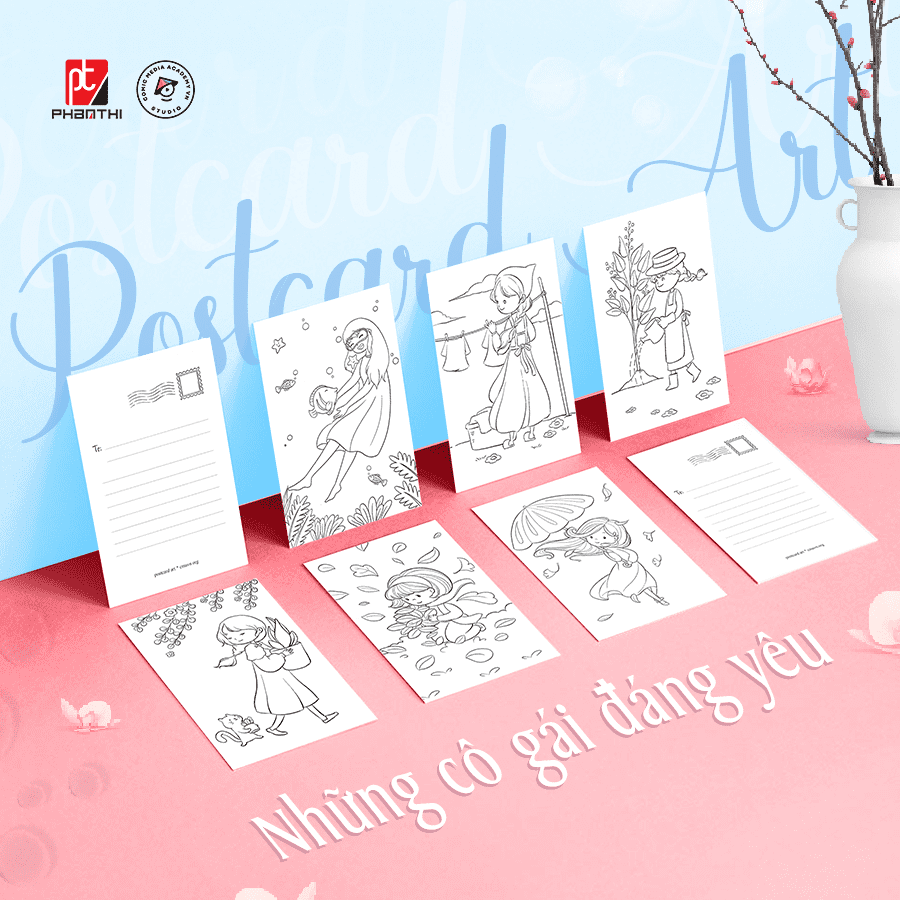Postcard Art Tô Màu CMA Studio Giấy Mỹ Thuật 300Gsm Cao Cấp 10x15cm ...